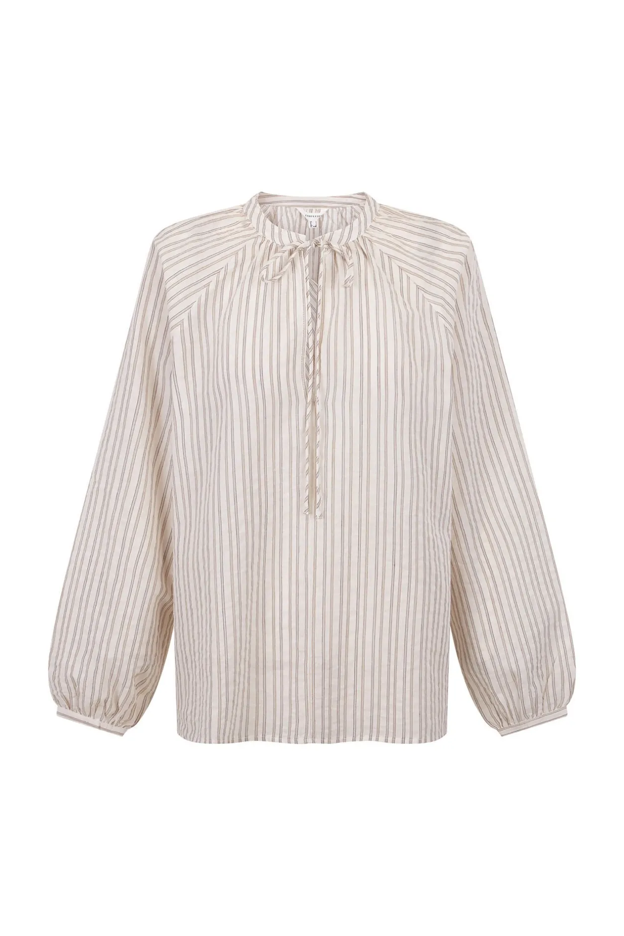 Cortefiel Blusa rayas cordon Marfil New