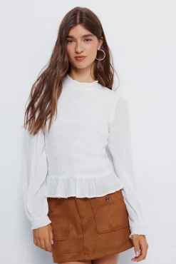 Springfield Blusa romántica gomas marr&oacute;n Sale