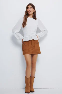 Springfield Blusa romántica gomas marr&oacute;n Sale