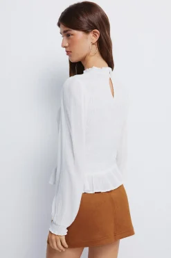 Springfield Blusa romántica gomas marr&oacute;n Sale