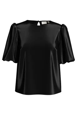 Vila Blusa satinada manga globo Negro New