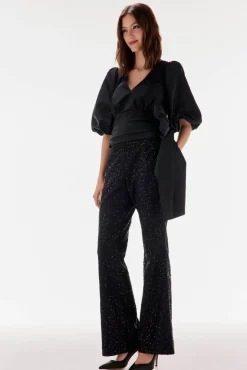 TFP by Tamara Falcó Blusa tafeta lazo Negro Discount