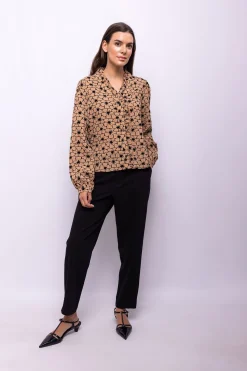 Object Blusa tejido textura Marr&oacute;n Hot