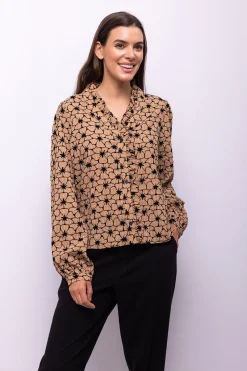 Object Blusa tejido textura Marr&oacute;n Hot