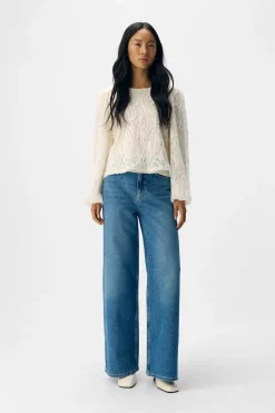 Object Blusa tejido textura Blanco Clearance