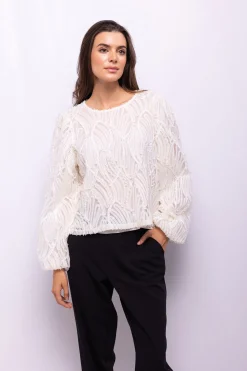 Object Blusa tejido textura Blanco Clearance