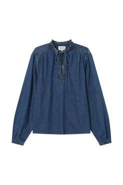 Grace & Mila Blusa vaquera de manga larga Azul oscuro