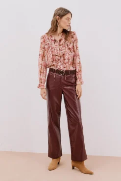 Cortefiel Blusa volante delantero Estampado blanco