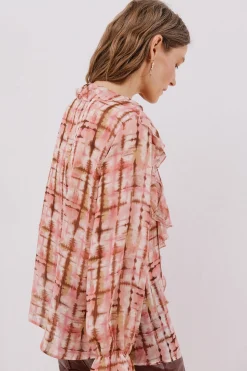 Cortefiel Blusa volante delantero Estampado blanco