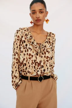 Cortefiel Blusa volantes Multicolor Clearance