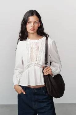 High Spirits Blusa Whimsy beige Clearance