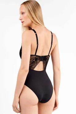 Gisela Body con foam escote en V negro