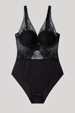 Gisela Body con foam escote en V negro