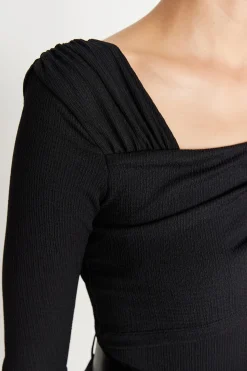 Trendyol Body de punto ajustado negro New