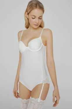Ivette Bridal Body sin espalda con copa push up en blanco marfil Online