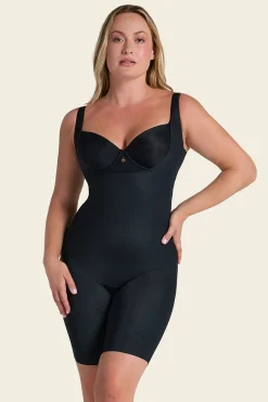 Leonisa Body pecho libre ultraliviano de control fuerte negro New