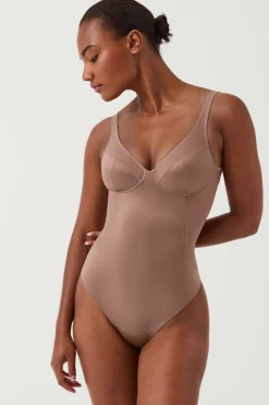 Spanx Body tanga de compresión tul y satén Shaping satin nude Sale