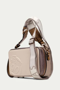 Hispanitas Bolso bandolera cremallera since 90 Beige Best