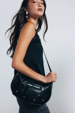 Springfield Bolso bandolera estrellas negro Clearance