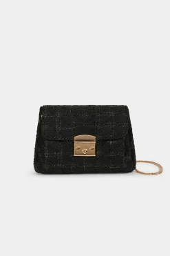 Morgan Bolso cartera de mano tweed Negro