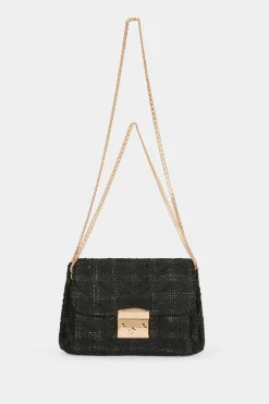 Morgan Bolso cartera de mano tweed Negro