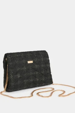 Morgan Bolso cartera de mano tweed Negro