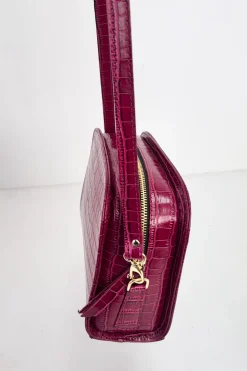 The Code Bolso Casandra piel frambuesa Granate Outlet