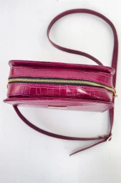 The Code Bolso Casandra piel frambuesa Granate Outlet