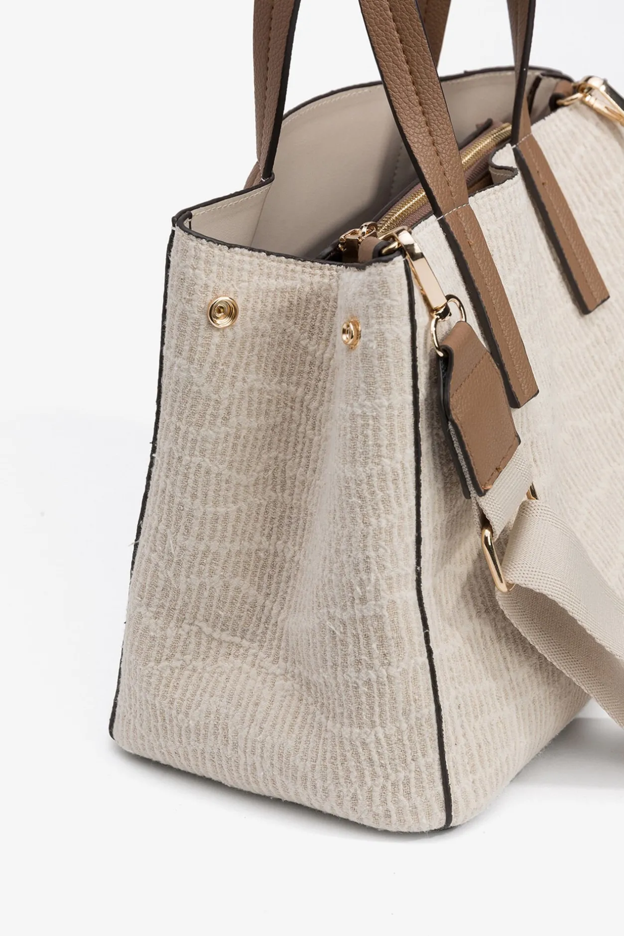 Vilanova Bolso city 3 compartimentos texturizado Marfil Hot