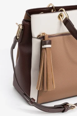 Vilanova Bolso City Efecto Piel Tricolor Beige