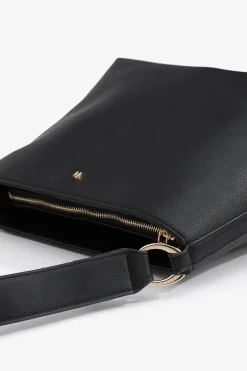 Vilanova Bolso de Hombro con Aros Metálicos Negro Sale