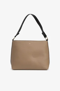 Vilanova Bolso de Hombro con Aros Metálicos Beige