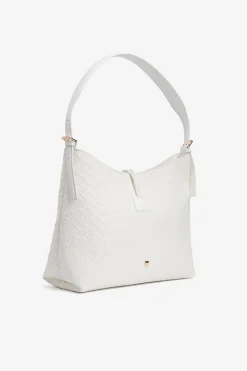 Vilanova Bolso de hombro con textura de trama Blanco Clearance