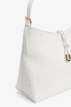 Vilanova Bolso de hombro con textura de trama Blanco Clearance