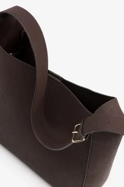 Vilanova Bolso de Hombro Efecto Cocodrilo Marr&oacute;n oscuro Best
