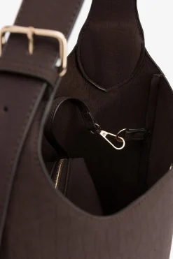 Vilanova Bolso de Hombro Efecto Cocodrilo Marr&oacute;n oscuro Best
