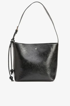 Vilanova Bolso de Hombro Efecto Serpiente Negro Sale