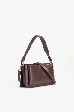 Vilanova Bolso Efecto Piel con Bolsillo Marr&oacute;n oscuro Outlet