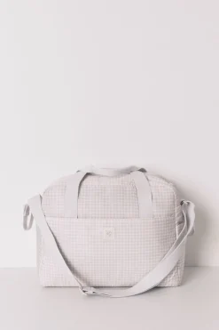 Women'secret Bolso grande "maternity" cuadros vichy oscuro gris Outlet