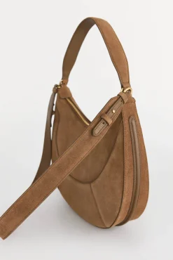 Pedro del Hierro Bolso hobo de piel con doble asa Marr&oacute;n