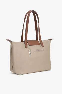 Vilanova Bolso Shopper de Nailon Combinado Beige New