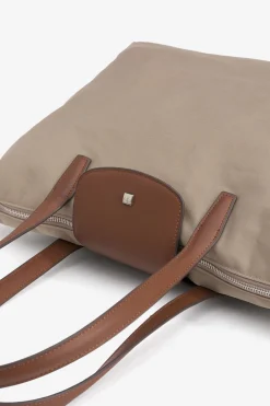 Vilanova Bolso Shopper de Nailon Combinado Beige New