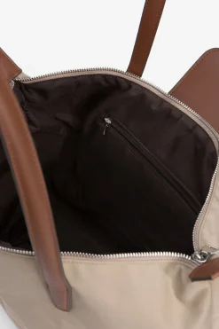 Vilanova Bolso Shopper de Nailon Combinado Beige New