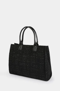 Morgan Bolso shopper de tweed Negro Clearance