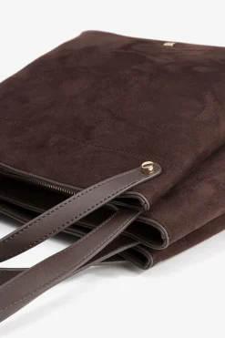 Vilanova Bolso Shopper Efecto Gamuza Marr&oacute;n oscuro Clearance