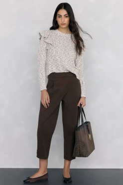 Pedro del Hierro Bolso shopper en jacquard Marr&oacute;n