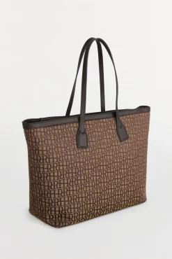 Pedro del Hierro Bolso shopper en jacquard Marr&oacute;n