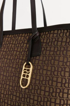 Pedro del Hierro Bolso shopper en jacquard Marr&oacute;n