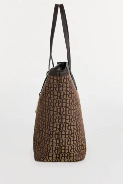 Pedro del Hierro Bolso shopper en jacquard Marr&oacute;n