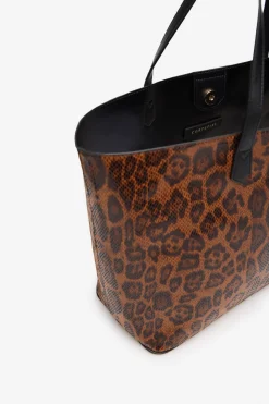 Cortefiel Bolso shopper estampado leopardo Estampado marr&oacute;n Hot